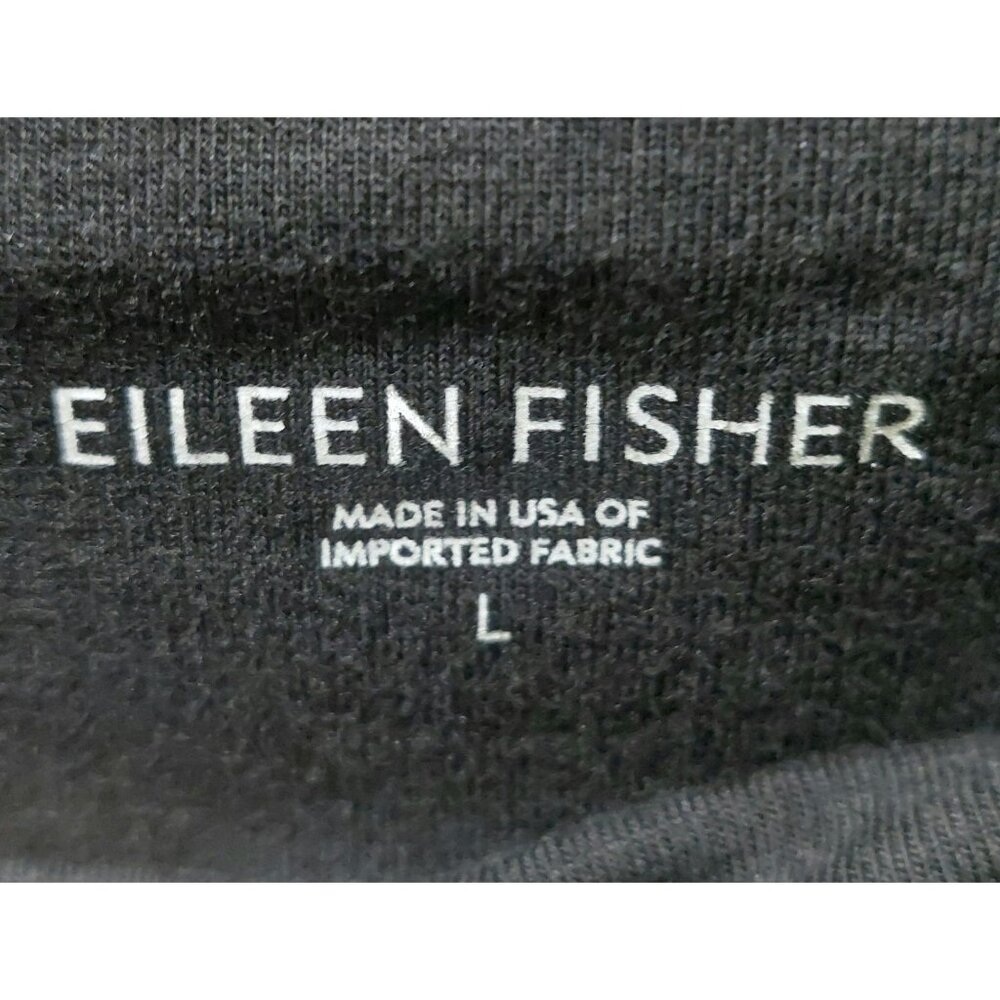 Eileen Fisher Women's Black Organic Cotton Ankle Slit Crop Pants Large - Picture 3 of 8